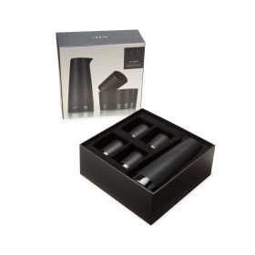 5-Piece Stoneware Sake Set in Black Viski®
