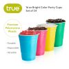16 oz Bright Color Plastic Cups, Set of 24 by True