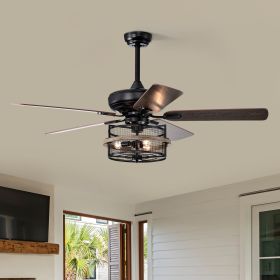 52 Inch Farmhouse Ceiling Fan with Remote,3-Lights Ceiling Fan with Light Fixture (No include Bulbs), Ceiling Fan for Patio,Living room