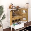 Bar Cabinet,Wine Bar Cabinet,Liquor Storage Credenza,Sideboard with Wine Racks & Stemware Holder,Wine glass holder,Metal handle