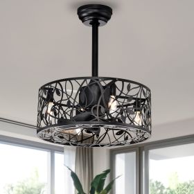 18'' Decor Forward Reverse 5 Blades Ceiling Fan Lamps, Industrial Style Vintage Fan Ceiling Fan with 3 Speeds Adjustable for Living Room, Bedroom