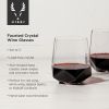 Seneca Crystal Faceted Wine Glasses Viski®