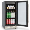Built-in and Freestanding 15" Mini Beverage Refrigerator/Wine Cabinet, 120 Cans, 34-65Â°F, Quiet, Adjustable Shelves, LED Lighting, ETL