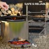 Outsunny 2-in-1 Smokeless Fire Pit, BBQ Grill, 25" Portable Wood Burning Firepit with Cooking Grate, Ash Tray & Poker