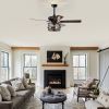 52 Inch Farmhouse Ceiling Fan with Remote,3-Lights Ceiling Fan with Light Fixture (No include Bulbs), Ceiling Fan for Patio,Living room