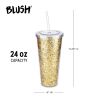 Glam Double Walled Glitter Tumbler Blush®
