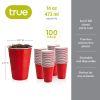 16 oz Red Party Cups, 100 pack by True