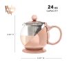 Shelby™ Glass and Rose Gold Wrapped Teapot by Pinky Up