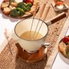 Beige & Wood Cast Iron Fondue Set by Twine Living™
