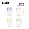 Frosted Ombre Stemless Wine Glasses Blush®