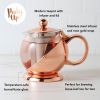 Shelby™ Glass and Rose Gold Wrapped Teapot by Pinky Up