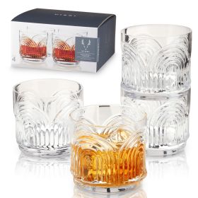 Deco Beau Crystal Lowball Tumblers Viski®
