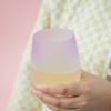 Frosted Ombre Stemless Wine Glasses Blush®