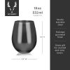 Gunmetal Stemless Wine Glasses by Viski®