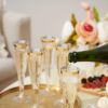 Plastic Gold-Rimmed Champagne Flutes by True