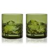 Admiral Cut Crystal Rocks Glasses in Green Viski®