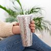 Glam Silver Double Walled Glitter Tumbler Blush®