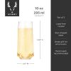 Seneca Crystal Faceted Stemless Flute Glasses Viski®