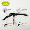 Truetap™: Double-Hinged Corkscrew in Matte Black with Red Wo