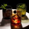 Admiral Cut Crystal Rocks Glasses in Amber Viski®