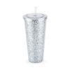 Glam Silver Double Walled Glitter Tumbler Blush®