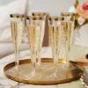 Plastic Gold-Rimmed Champagne Flutes by True