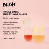 Frosted Ombre Stemless Wine Glasses Blush®