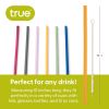 Silicone Straws, Set of 6 with Cleaning Brush by True